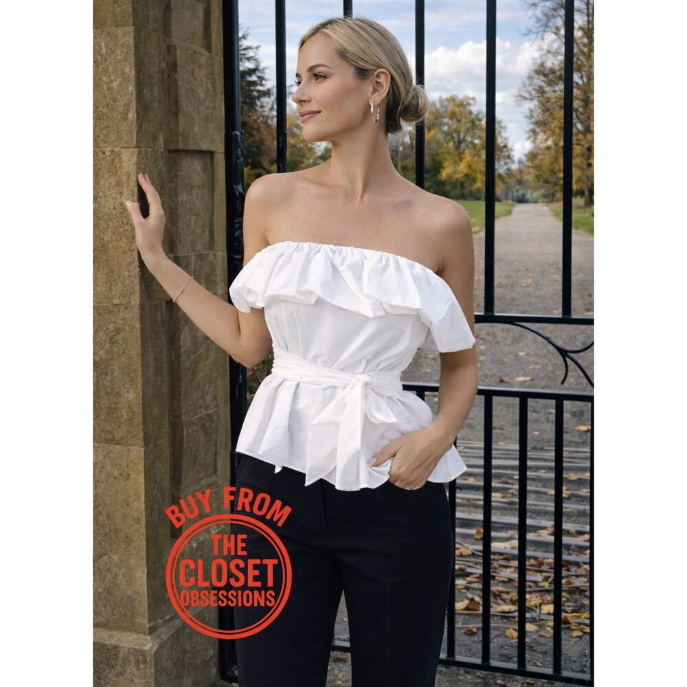 ZARA White Strapless Puff Top NWT
